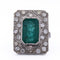 Bague 54 Bague Art déco en platine 950 avec émeraude et diamants 58 Facettes AN285 (00029)