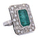 Bague 54 Bague Art déco en platine 950 avec émeraude et diamants 58 Facettes AN285 (00029)
