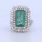Bague 56 Bague Art déco en platine avec émeraude et diamants 58 Facettes AN283