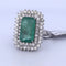 Bague 56 Bague Art déco en platine avec émeraude et diamants 58 Facettes AN283
