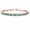 Bracelet Bracelet tennis unisexe en or rose 18 carats et émeraudes 58 Facettes BR62 (04429)