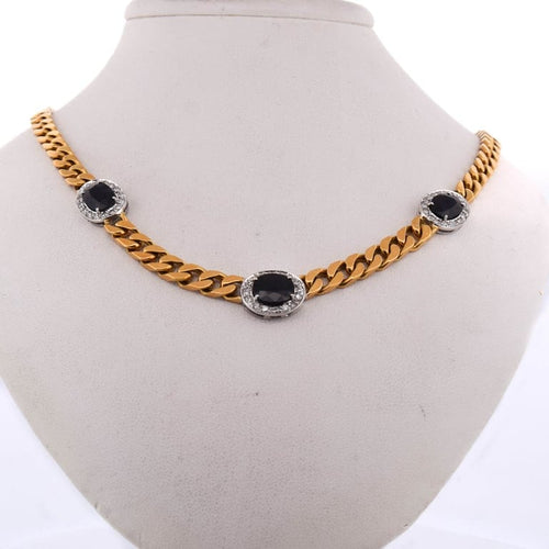 Collier Collier vintage - Collier en or 18 kt avec saphirs et diamants 58 Facettes CL53 '(0554)
