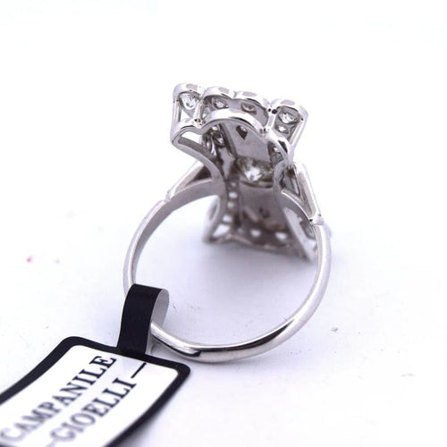 Bague 54 Bague Art déco en or blanc 18 ct et diamants 58 Facettes
