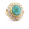 Bague 57 Bague en or jaune 18 carats avec émeraude naturelle et diamants 58 Facettes AN115