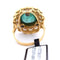 Bague 57 Bague en or jaune 18 carats avec émeraude naturelle et diamants 58 Facettes AN115