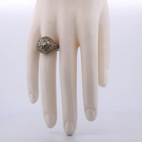 Bague 55 Bague Art nouveau en or blanc 18 carats et diamants 58 Facettes