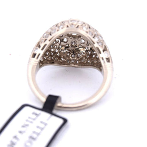 Bague 55 Bague Art nouveau en or blanc 18 carats et diamants 58 Facettes