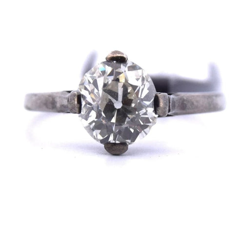 Bague 49 Bague en or jaune 18 carats avec diamant taille ancienne 58 Facettes