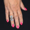 Bague 54 Bague en or blanc 18 carats avec onyx et diamants 58 Facettes