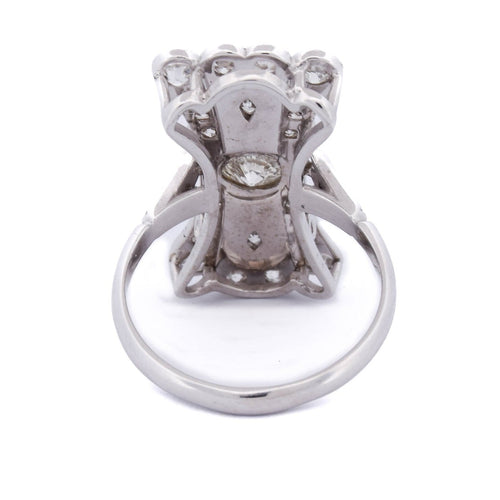 Bague 54 Bague en or blanc avec onyx et diamants 58 Facettes AN102 (00719)
