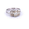 Bague 52 Bague années 1950 en or blanc 18 carats et diamants ovales 58 Facettes