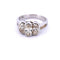 Bague 52 Bague années 1950 en or blanc 18 carats et diamants ovales 58 Facettes