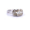 Bague 52 Bague années 1950 en or blanc 18 carats et diamants ovales 58 Facettes