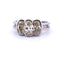 Bague 52 Bague années 1950 en or blanc 18 carats et diamants ovales 58 Facettes