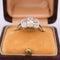 Bague 52 Bague années 1950 en or blanc 18 carats et diamants ovales 58 Facettes