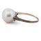 Bague 56 Bague édouardienne - Bague en or 18 K avec perle naturelle 58 Facettes AN143 '(0259)