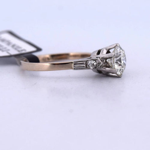 Bague 54 Bague ancienne en platine avec diamants 58 Facettes