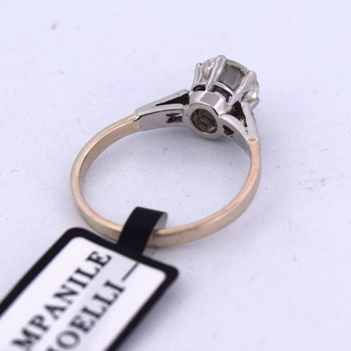 Bague 54 Bague ancienne en platine avec diamants 58 Facettes