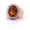 Bague 48 Bague en or jaune 18 carats avec citrine et diamants 58 Facettes AN332