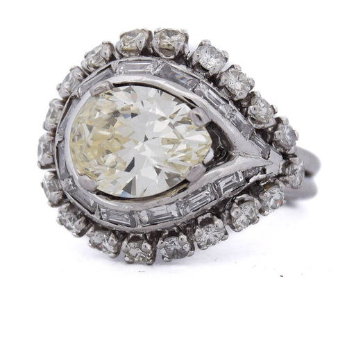 Bague 47 Bague rétro en platine avec diamants 58 Facettes AN340 '(00539)