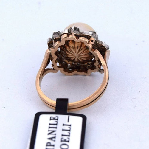 Bague 53 Bague victorienne antique en or 18 carats, perle et diamants 58 Facettes