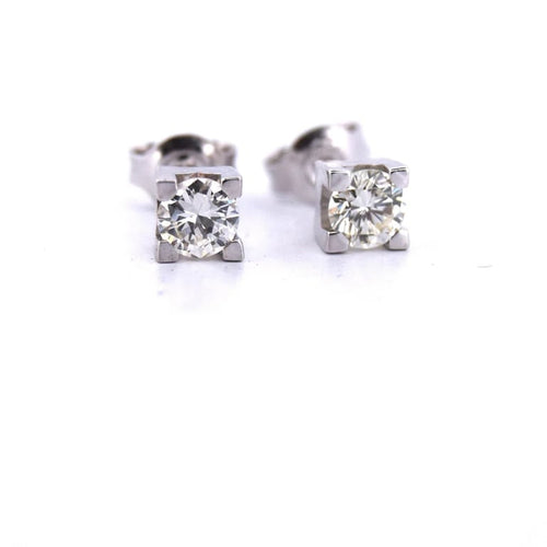 Boucles d'oreilles Boucles d'oreilles en or blanc 18 kt avec diamants 58 Facettes