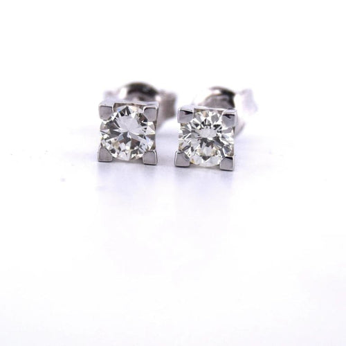 Boucles d'oreilles Boucles d'oreilles en or blanc 18 kt avec diamants 58 Facettes