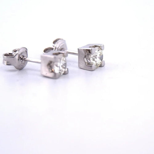Boucles d'oreilles Boucles d'oreilles en or blanc 18 kt avec diamants 58 Facettes