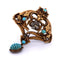 Broche Broche victorienne en or jaune 18 carats avec turquoise et diamants 58 Facettes SP29 '(00019)