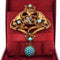 Broche Broche victorienne en or jaune 18 carats avec turquoise et diamants 58 Facettes SP29 '(00019)
