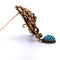 Broche Broche victorienne en or jaune 18 carats avec turquoise et diamants 58 Facettes SP29 '(00019)