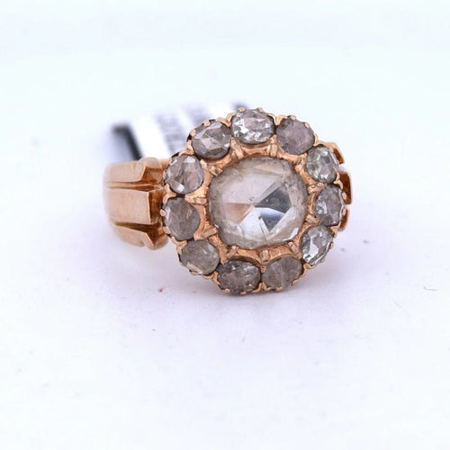 Bague 55 Bague ancienne en or rose 18 carats avec diamants 58 Facettes