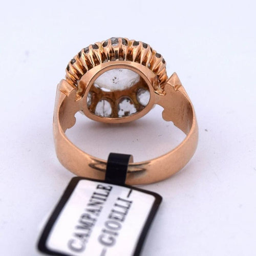 Bague 55 Bague ancienne en or rose 18 carats avec diamants 58 Facettes