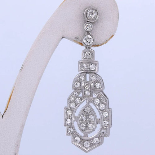 Boucles d'oreilles Boucles d'oreilles Art déco en or blanc 18 carats et diamants 58 Facettes