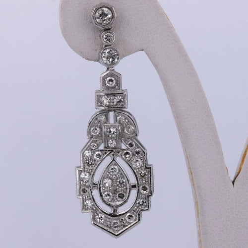 Boucles d'oreilles Boucles d'oreilles Art déco en or blanc 18 carats et diamants 58 Facettes