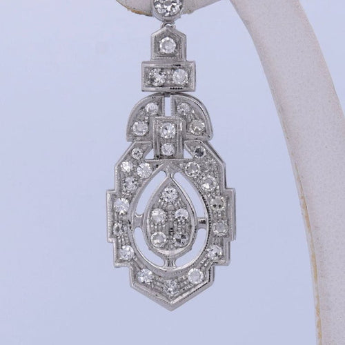 Boucles d'oreilles Boucles d'oreilles Art déco en or blanc 18 carats et diamants 58 Facettes