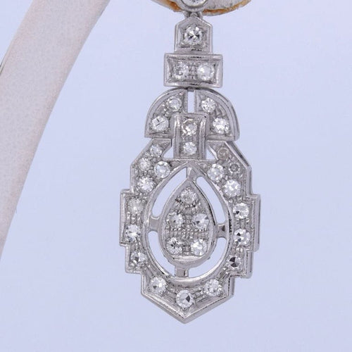 Boucles d'oreilles Boucles d'oreilles Art déco en or blanc 18 carats et diamants 58 Facettes