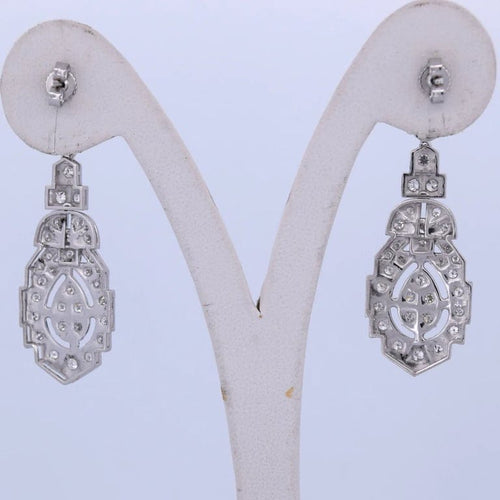 Boucles d'oreilles Boucles d'oreilles Art déco en or blanc 18 carats et diamants 58 Facettes