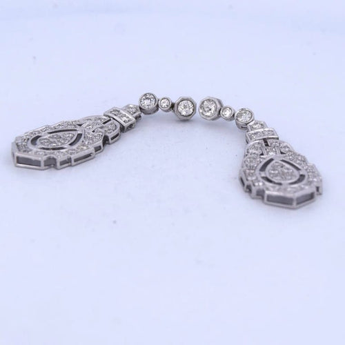 Boucles d'oreilles Boucles d'oreilles Art déco en or blanc 18 carats et diamants 58 Facettes