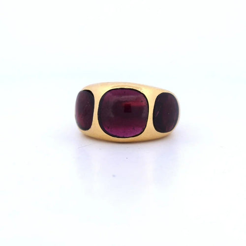 Bague 48 Bague vintage en or jaune 18 ct et tourmalines cabochon 58 Facettes AN448 ‘(00219)