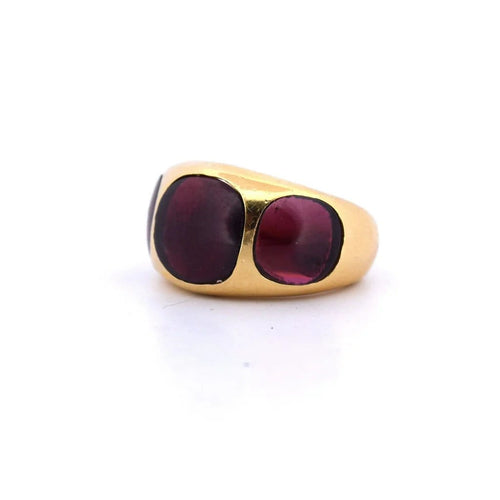 Bague 48 Bague vintage en or jaune 18 ct et tourmalines cabochon 58 Facettes AN448 ‘(00219)