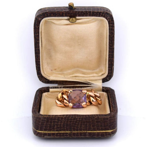 Bague 51 Bague vintage en or 18 ct avec améthyste 58 Facettes AN446 '(0079)