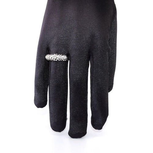 Bague 57 Bague ancienne à cinq diamants en or blanc 18 ct 58 Facettes AN265 (00019)