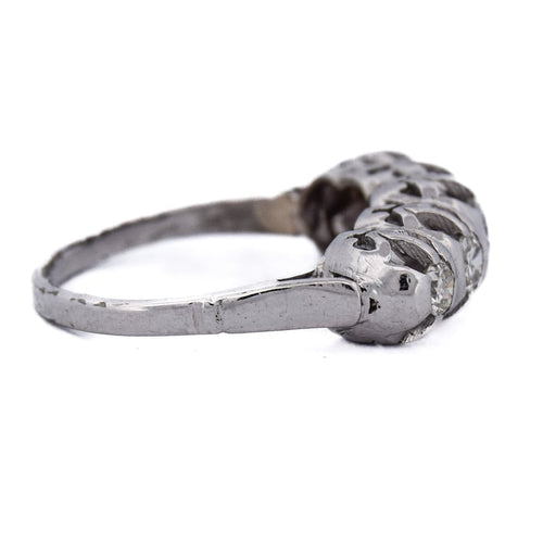 Bague 57 Bague ancienne à cinq diamants en or blanc 18 ct 58 Facettes AN265 (00019)