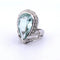 Bague 56 Bague en or blanc 18 kt avec aigue-marine et diamants 58 Facettes