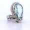 Bague 56 Bague en or blanc 18 kt avec aigue-marine et diamants 58 Facettes