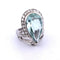 Bague 56 Bague en or blanc 18 kt avec aigue-marine et diamants 58 Facettes