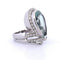 Bague 56 Bague en or blanc 18 kt avec aigue-marine et diamants 58 Facettes