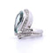 Bague 56 Bague en or blanc 18 kt avec aigue-marine et diamants 58 Facettes