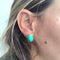 Boucles d'oreilles Boucles d’oreilles vintage - Turquoise cabochon en or jaune 18 ct 58 Facettes